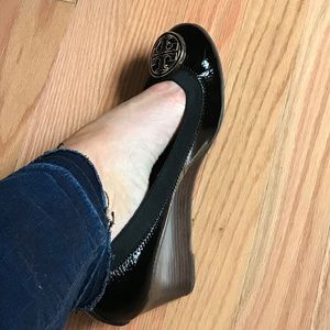Tory Burch-Patent Leather Wedge-size 9.5